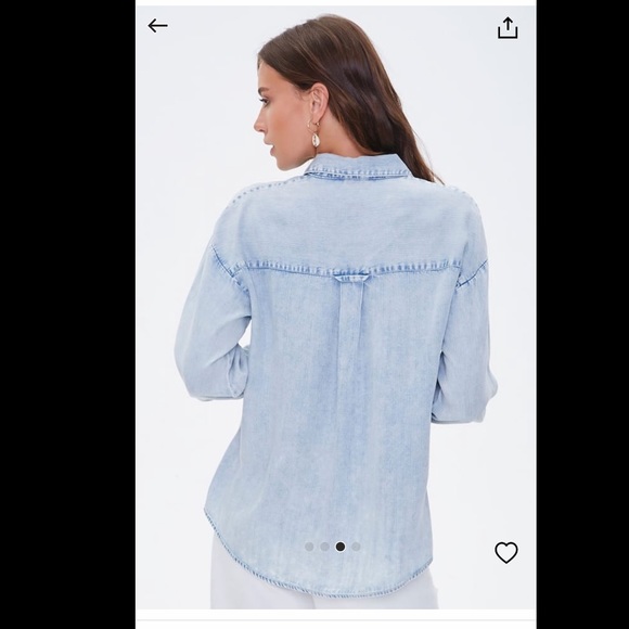 Light denim button up shirt - Picture 3 of 4